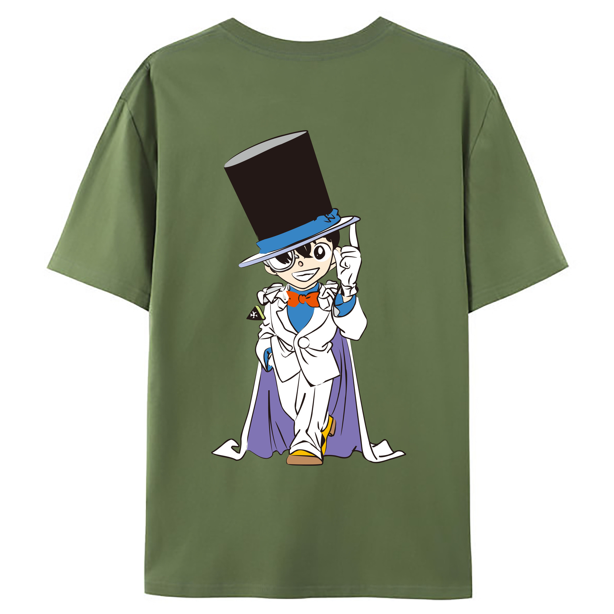 （画像用） 名探偵コナン 江戸川 コナン Detective Conan Conan Edogawa 綿100％ メンズ半袖Tシャツ（バックプリント） 通気性